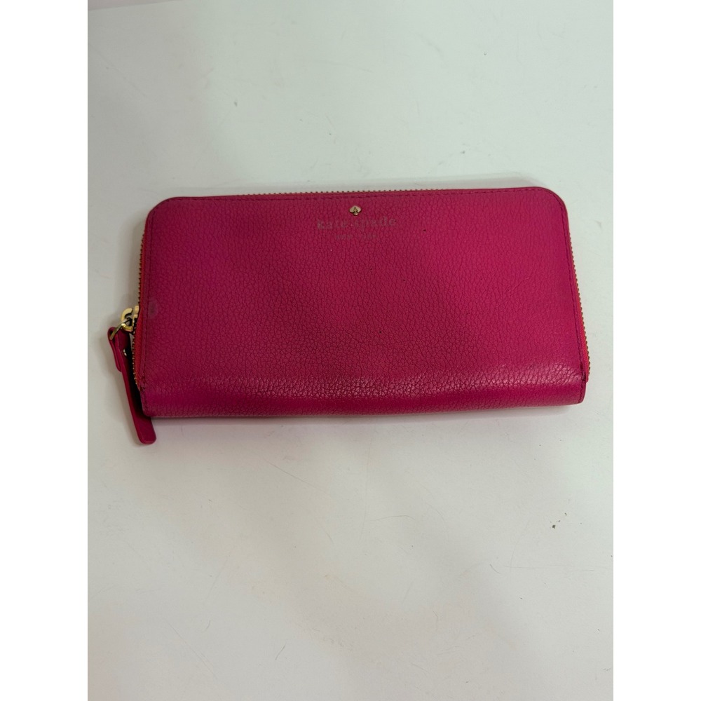 Kate Spade New York Pink Pebbled Leather Zip Around Continental Wallet